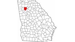 Cobb County highlighted on Georgia map (public domain, from the General Libraries, The University of Texas at Austin, modified to show counties.