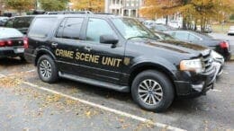 Cobb County Police Department Crime Scene Unit vehicle parked in a marked space