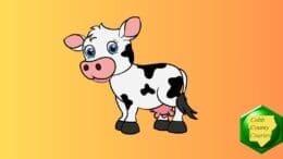 A cartoon drawing of a cow