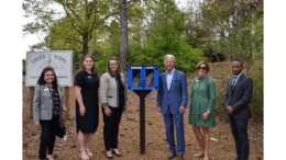 Group photo at ribbon-cutting for Little Free Library at Ford Elementary