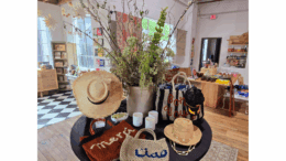 Interior of Saint + Goldie, with boutique items for sale