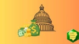 a capitol dome with money in front