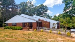 The one-story Stratton Library