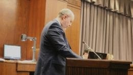 Assistant Cobb County Attorney William Rowling talks about proposed changes to the appointment of ethics board members (photo by Larry Felton Johnson)