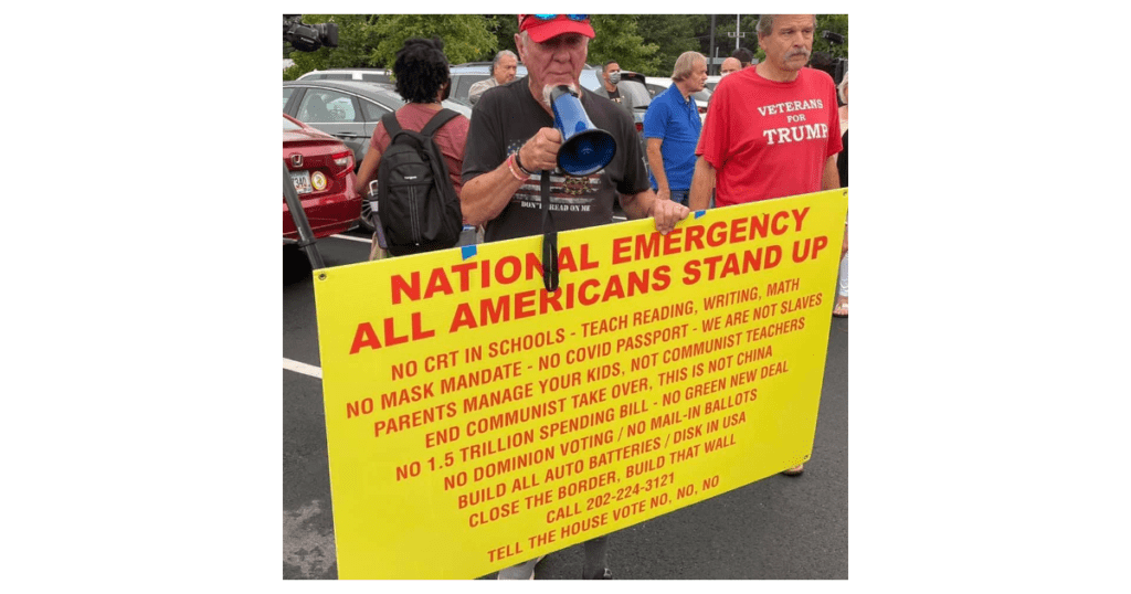 Big yellow anti-mask sign