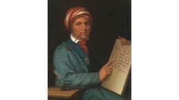 Sequohay’s writing system used a syllabary, not an alphabet. Henry Inman/National Portrait Gallery via Wikimedia Commons