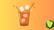 Drawing of ice cubes dropping into a beverage