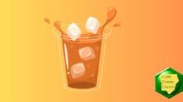 Drawing of ice cubes dropping into a beverage