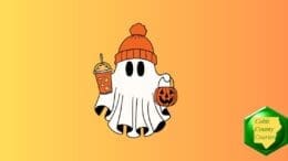 A trick or treating Halloween ghost